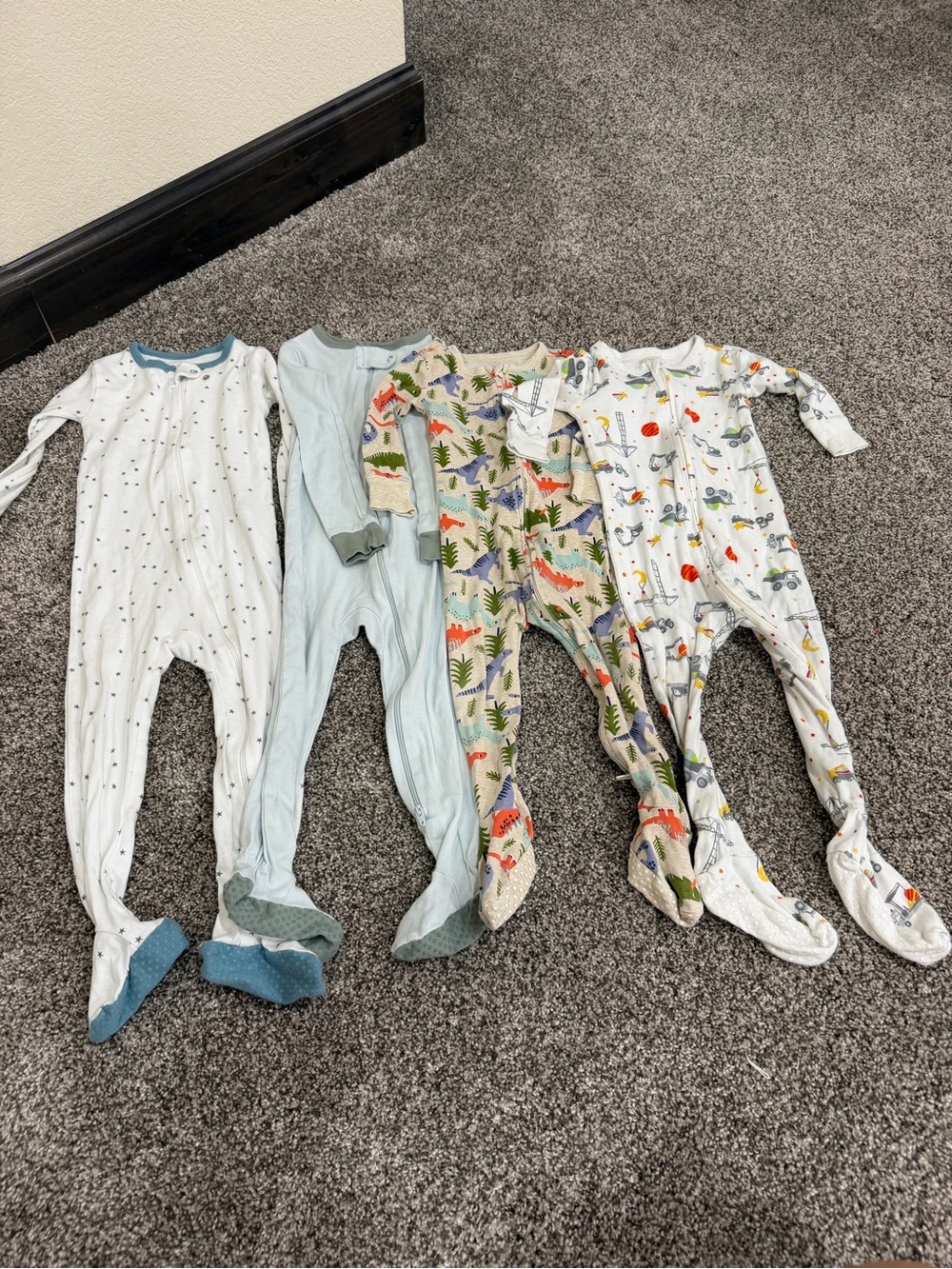 Mixed Colors Kids One-Piece Footed Pajamas - Soft Sleepwear